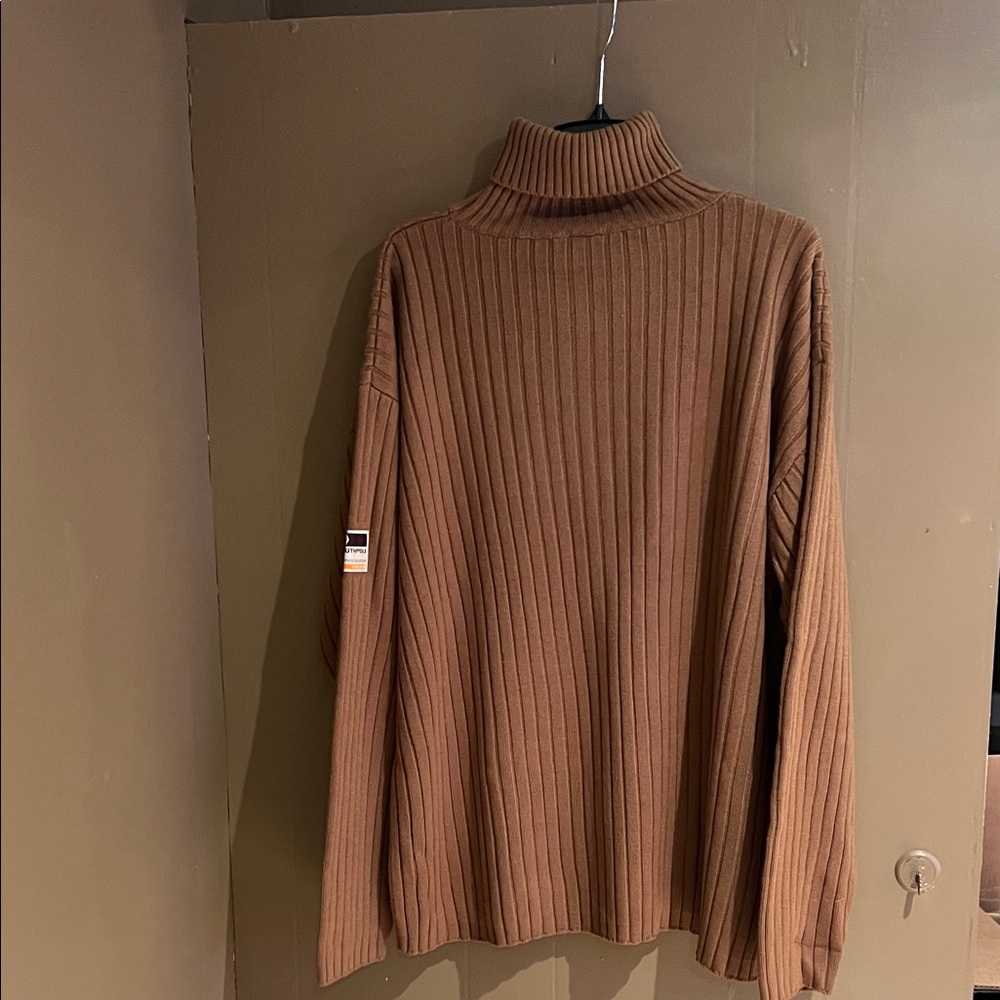 SouthPole Men's Ribbed Turtleneck Sweater in Caramel Sz  XXL